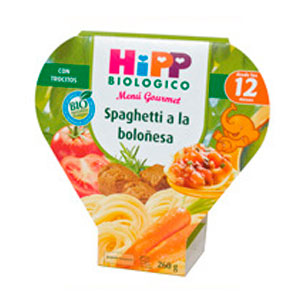 HIPP "Menú Gourmet" Spaguetti a la boloñesa.